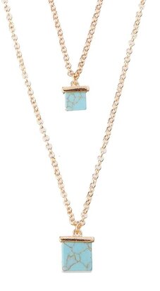 Statement Ketting - Marmer Look Pendant 