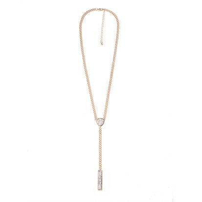 Statement Ketting - Marmer Look Pendant 