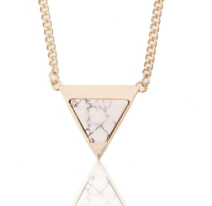 Statement Ketting - Marmer Look Pendant 