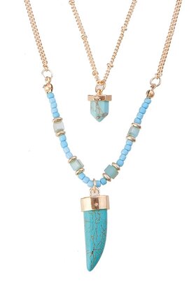 Statement Ketting - Marmer Look Pendant 