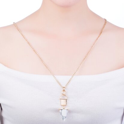 statement ketting - Marmer Look Pendant 