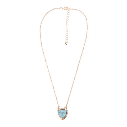 Statement Ketting - Ovaal marmer look pendant