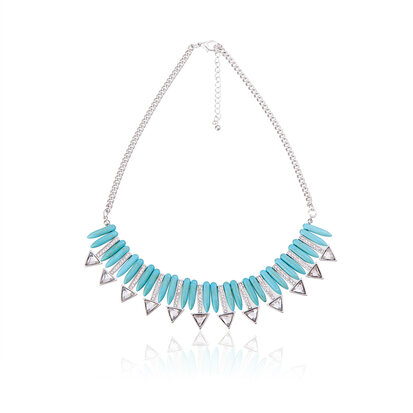 statement ketting - Marmer Look Pendants met Zirkonia's