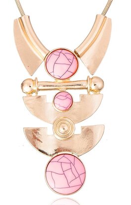 statement ketting - Marmer look Pink Moon