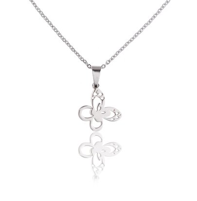 Stainless Steel Necklace With Butterfly / Butterfly