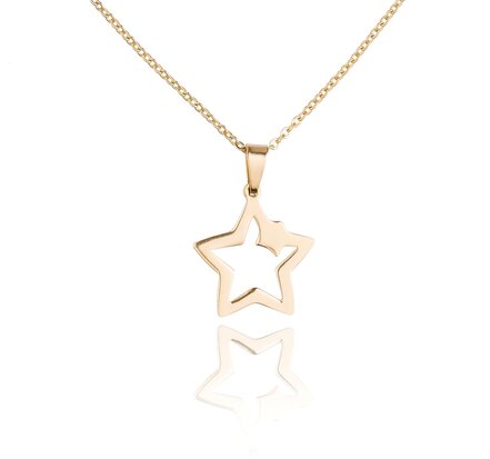 Stainless Steel Necklace With Star / Star