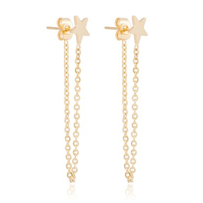 RUST FREE STEEL CHAIN ​​EARRING STAR