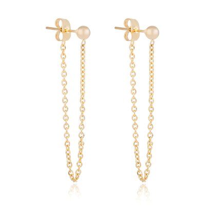 ROEST VRIJ STAAL CHAIN EARRING DOT