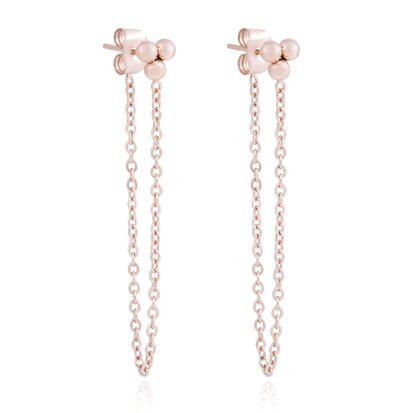ROESTVRIJ STAAL CHAIN EARRING DOTS