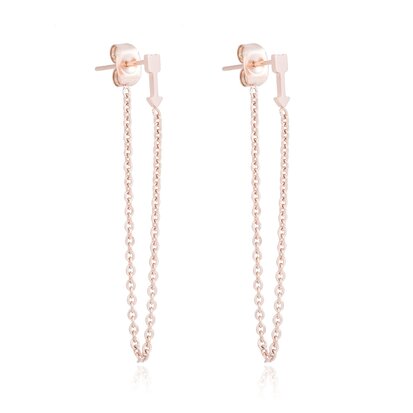 ROESTVRIJ STAAL CHAIN EARRING ARROW