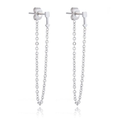 ROESTVRIJ STAAL CHAIN EARRING ARROW