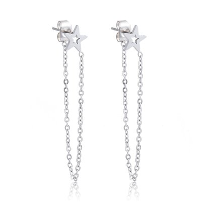 ROESTVRIJ STAAL CHAIN EARRING STER