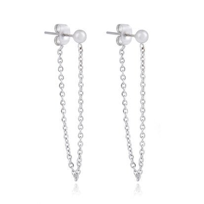 ROESTVRIJ STAAL CHAIN EARRING DOT