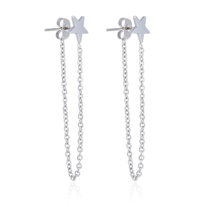 Roestvrij STAAL CHAIN EARRING STER
