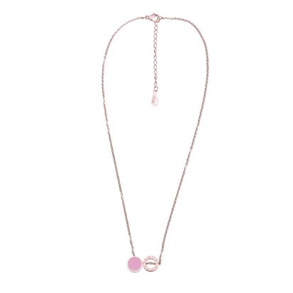 Stainless steel chain with crystal stone - Rosé