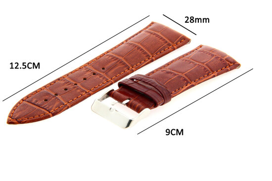  Watchband Leather 28mm Light brown