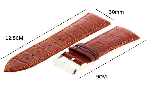 Watch Strap Leather 30mm Light Brown