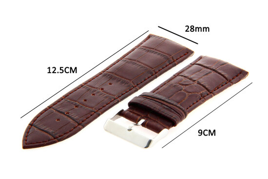  Watchstrap Leather 28mm Dark Brown