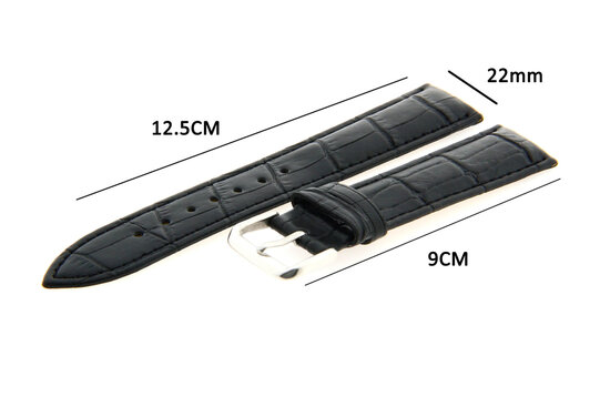 Watchstrap Leather 22mm Black