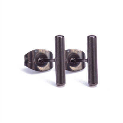 Ear Studs RVS Kleur Zwart