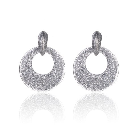 Vintage Retro Earrings with glitters - Round - 4x4 cm - Silver