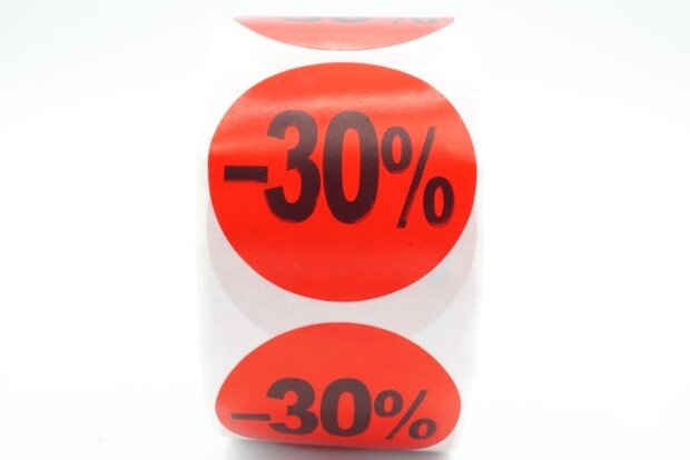 Prijs/Korting -30% stickers 500 stk