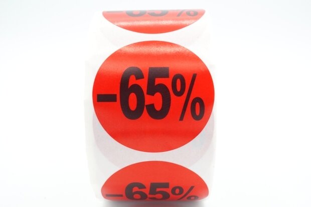 Prijs/Korting -65% stickers 500 stk