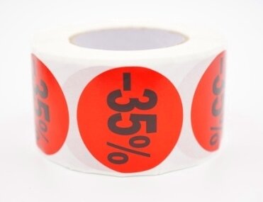 Prijs/Korting -35% stickers 500 stk