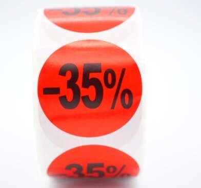 Prijs/Korting -35% stickers 500 stk