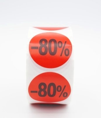 Prijs/Korting -80% stickers 500 stk