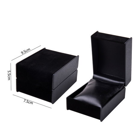 LUXURY BLACK VELVET JEWELRY BOX FOR BRACELET/WATCH