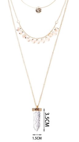 Statement Ketting - Marmer Look Pendant 