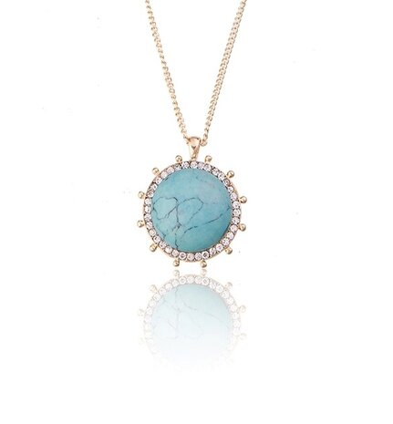 Statement Ketting - Sun Marmer Look Pendant 