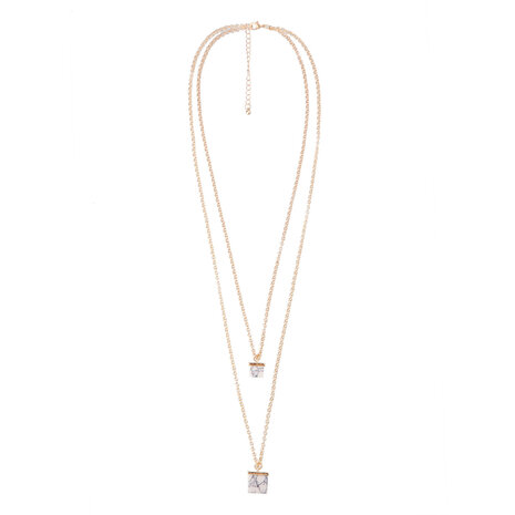 Statement Ketting - Marmer Look Pendant 