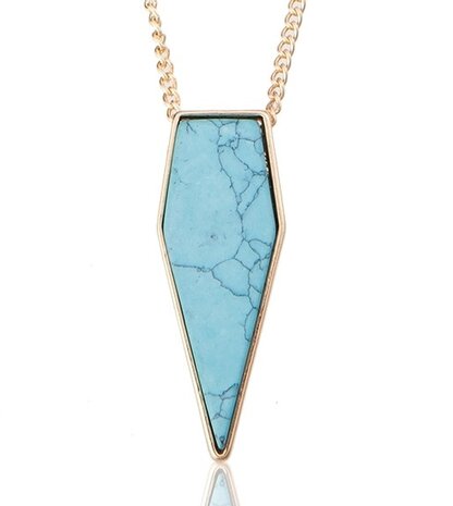 Statement Ketting - Marmer Look Pendant 