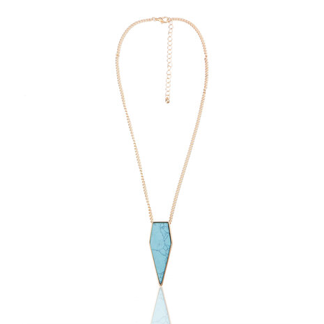 Statement Ketting - Marmer Look Pendant 