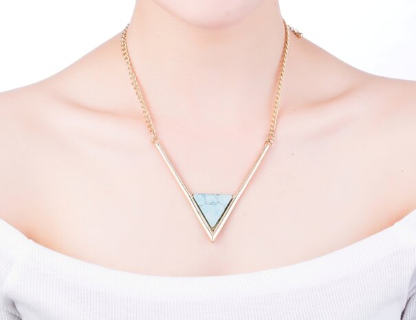 Statement Ketting - Driehoek Marmer Look 