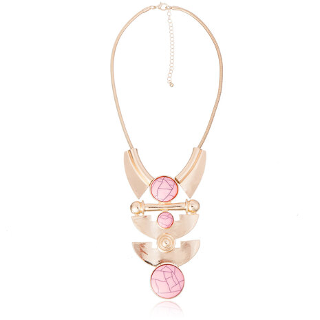 statement ketting - Marmer look Pink Moon