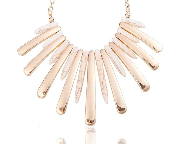 statement ketting - Golden Pendant Necklace 