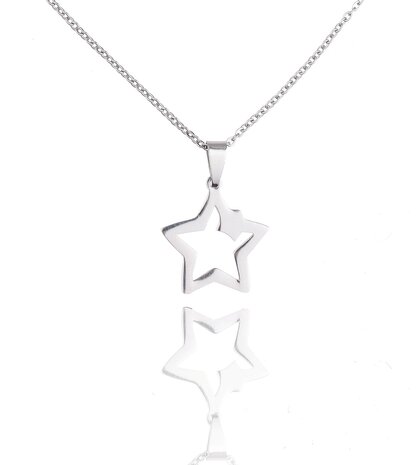 Stainless Steel Necklace With Star / Star