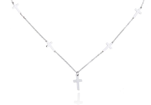 Stainless Steel Necklace With Cross / Cross