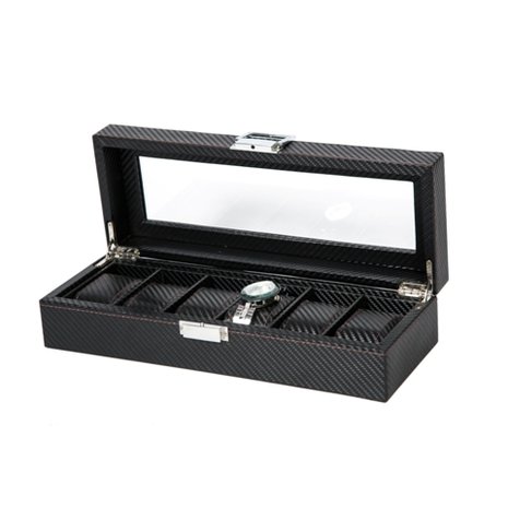  Luxury Leather Watch Display 6 Compartments