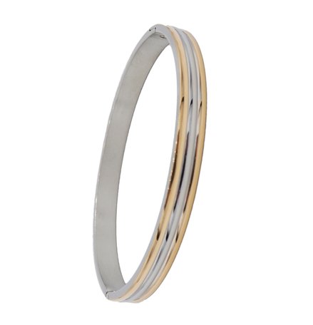 ARMBAND STAINLESS STEEL Kleur Silver & Rosé
