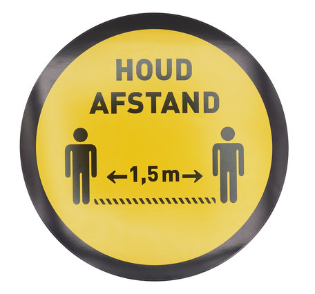 Waarschuwings vloersticker - houd afstand - antislip - supergrip - 300 mm - COVID-19 - Corona