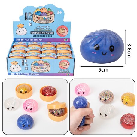 24 stuks Squishy Dumpling Glitter-Small