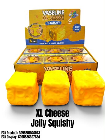 6 stuks Squishy 'vaseline' XL Cheese TB FUN