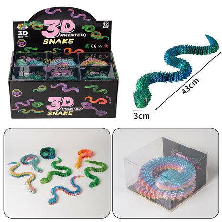12 stuks 3D Printed Snake 