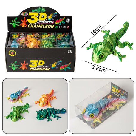 12 stuks 3D Printed Chameleon 