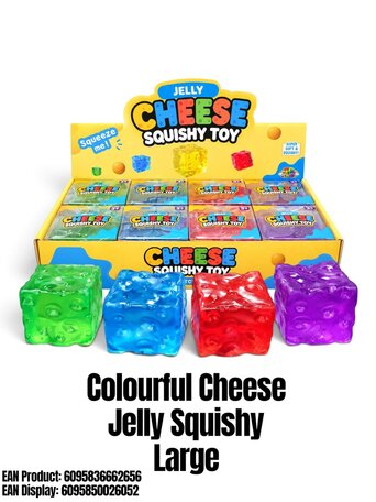 8 stuks Squishy Cheese Colourfull  'Vaseline' Large