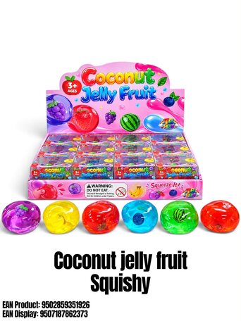 12 stuks Fruit Coconut Ball Squishy TB Fun